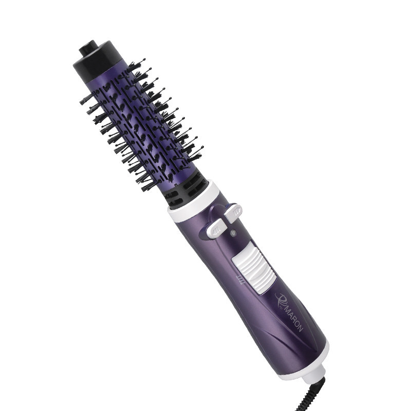 سشوار برس‌دار چرخشی 1000 وات پرومارون مدل RL-8814، موتور DC، وزن 480 گرم، المنت فلز، با قابلیت باد سرد، فناوری تولید یون، سیم گردان