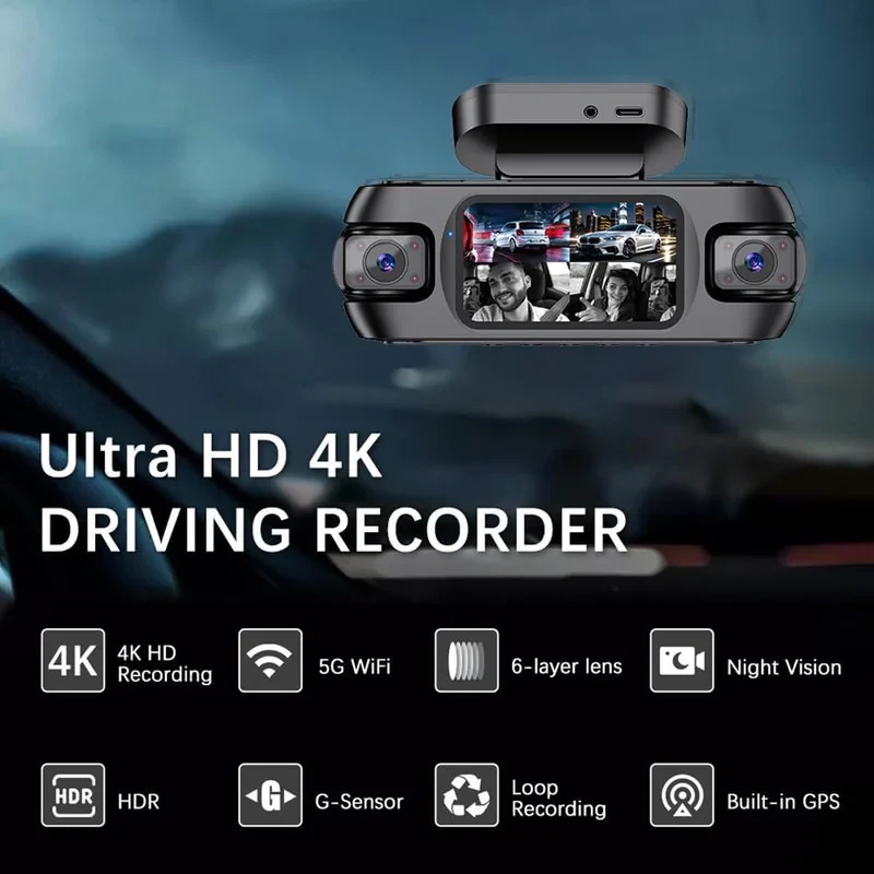 دوربین ثبت وقایع خودرو اتوویژن مدل چهار لنز کد Autovision W9 به همراه دوربین عقب