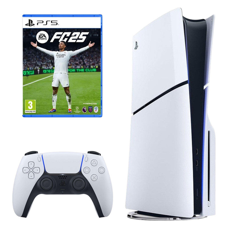 کنسول بازی سونی مدل PlayStation 5 Slim ظرفیت یک ترابایت ریجن اروپا 2016A به همراه بازی EA Sports FC 25