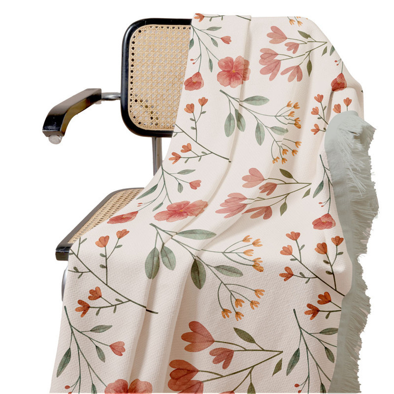 شال مبل مدل گل دار کد F2SH1074 سایز 100x180 سانتی متر