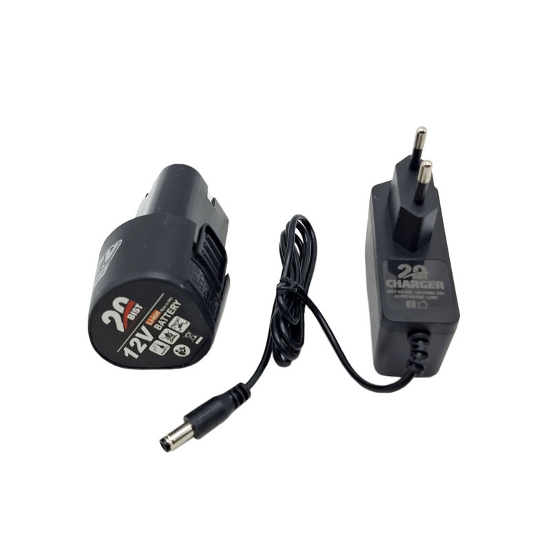 مجموعه شارژر و باتری دریل شارژی 12 ولت 15 آمپر بیست مدل 12V مجموعه 2 عددی