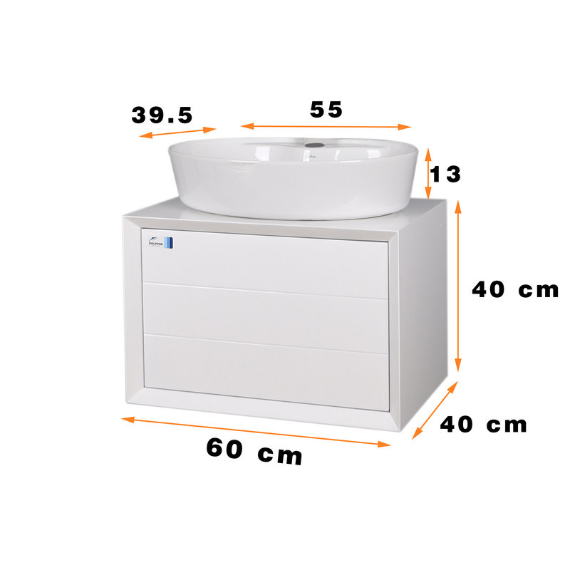ست کابینت و روشویی دلفین مدل 6040-W