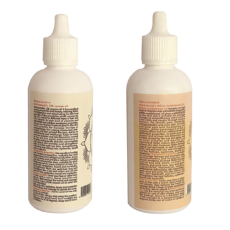 روغن تقویت کننده مو مرهم یاب مدل صندل سفید و پیله ابریشم حجم 80 میلی لیتر مجموعه 2 عددی