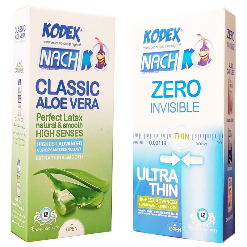 کاندوم ناچ کدکس
مدل Zero Invisible بسته 12 عددی به همراه کاندوم مدل Classic Aloe Vera