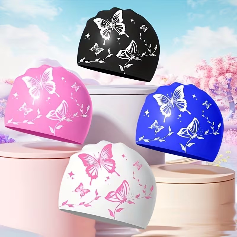 کلاه شنا طرح گل و پروانه کد SY-1124