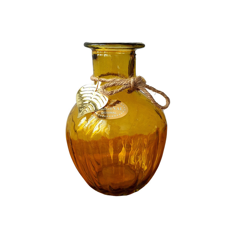 گلدان دکوری شیشه‌ای بدون پایه، رومیزی و ایستاده، ابعاد 5×5×14 سانتی‌متر و وزن 200 گرم