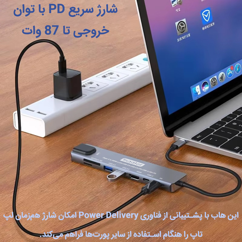 هاب 8 پورت USB-C به HDMI سیپولار مدل 8in1 SP-HU879