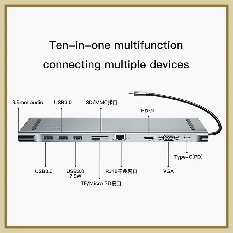 هاب11 پورت USB-C باسئوس مدل CATSX-G0G