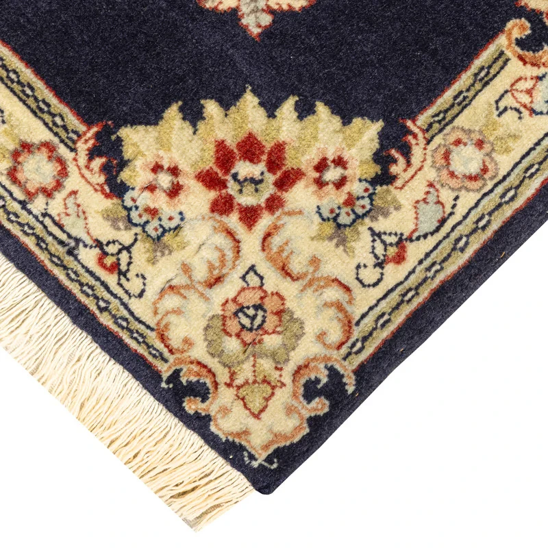 فرش دستبافت 0,3 متری مدل ساروق کد 45P7295P7297 زمینه سرمه ای مجموعه 2 عددی