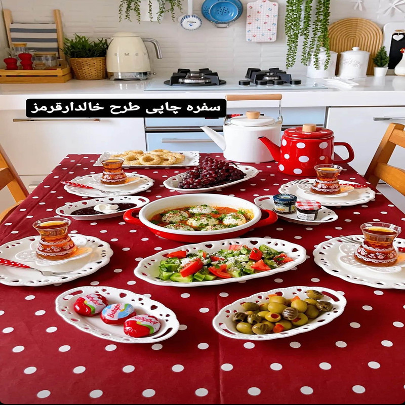 رومیزی رزین تاژ طرح خالدار کد 180