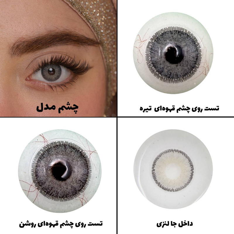 لنز چشم رویال ویژن مدل GRAYNESS کد 01 رنگ طوسی سبز طبیعی دور دار