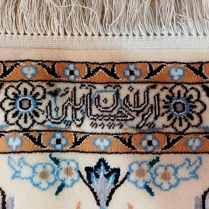 فرش دستبافت ۶ متری مدل افشان نایین ۶لا کد 1074 زمینه سرمه ای