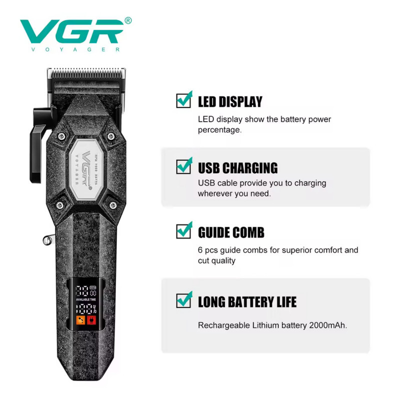 ماشین اصلاح موی سر و صورت شارژی وی جی ار مدل V-600B