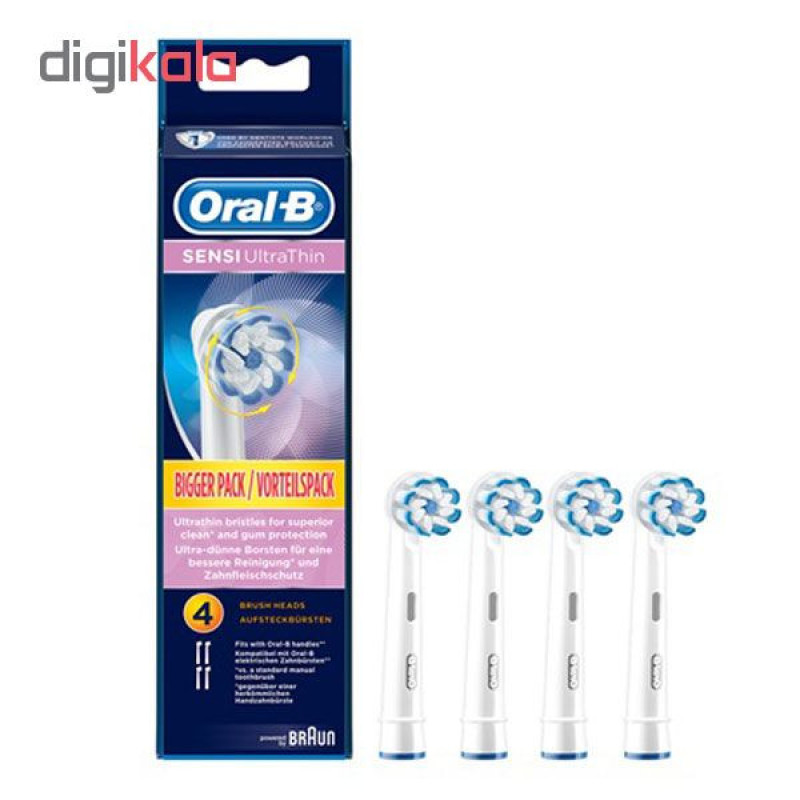 سری یدک مسواک برقی اورال-بی مدل SENSI ULTRATHIN بسته 4 عددی