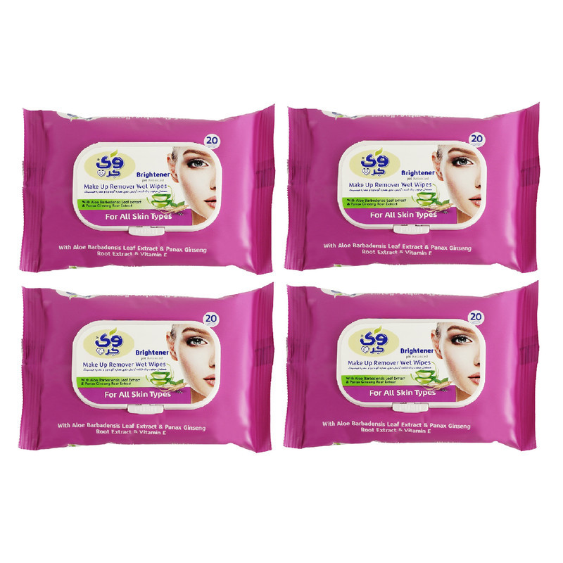 دستمال مرطوب وی کر مدل Ginseng- Aloe Vera چهار بسته 20 عددی
