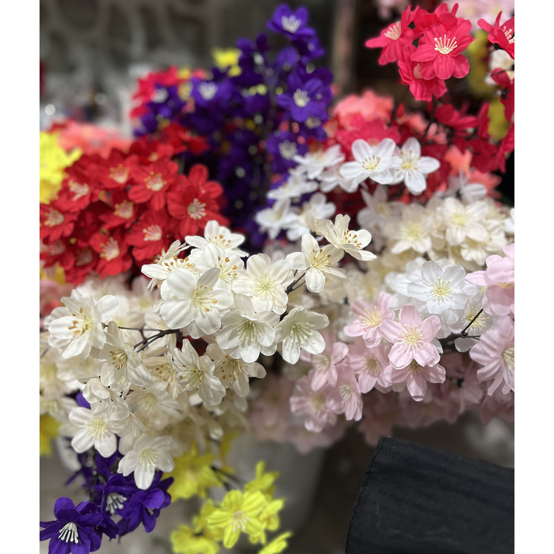 گل مصنوعی مدل شکوفه ریزه 01، مجموعه 3 عددی، با ابعاد 10x10x70 سانتی‌متر و وزن 100 گرم