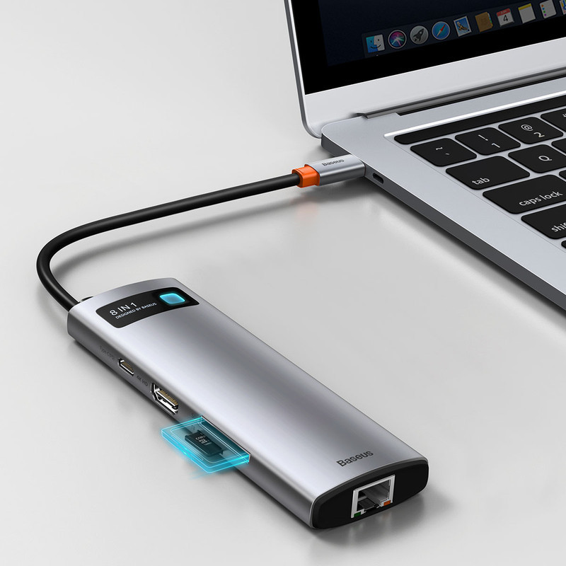 هاب 8 پورت USB-C باسئوس مدل CAHUB-CV0G