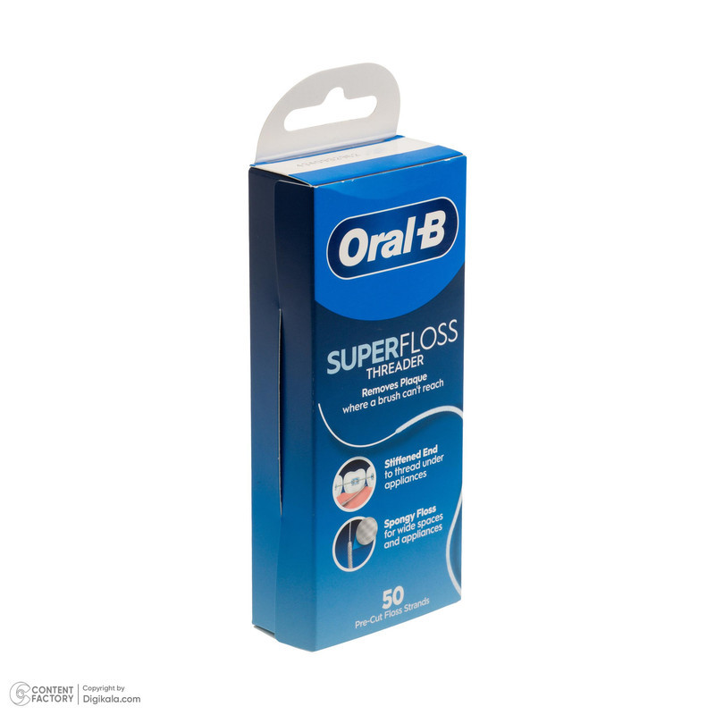 نخ دندان ارتودنسی اورال بی مدل Super Floss بسته 50 عددی