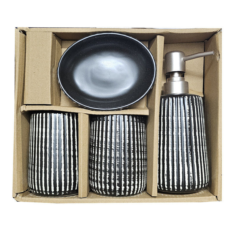 ست سرویس بهداشتی 4 پارچه طرح Zebra