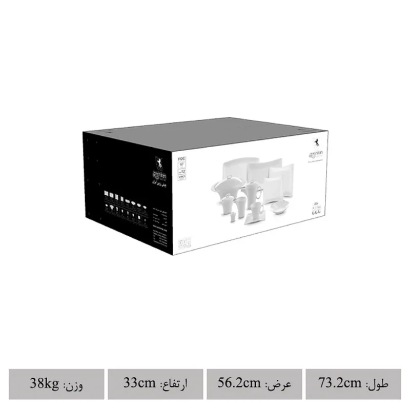 سرویس غذاخوری 97 پارچه چینی زرین سری وینچی الیسه مدل سمن درجه عالی