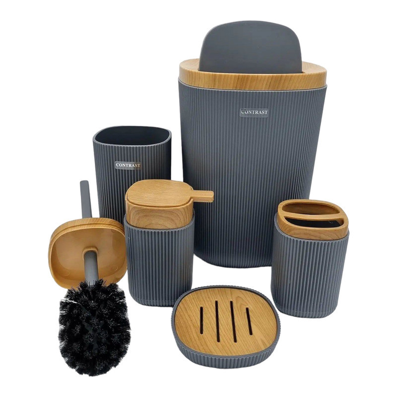 ست سرویس بهداشتی 5 پارچه کنتراست مدل شیاردار کد TP126