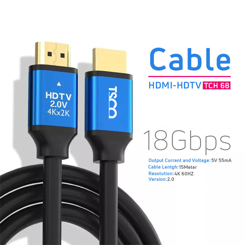 کابل HDMI تسکو مدل TCH 68 طول 15 متر