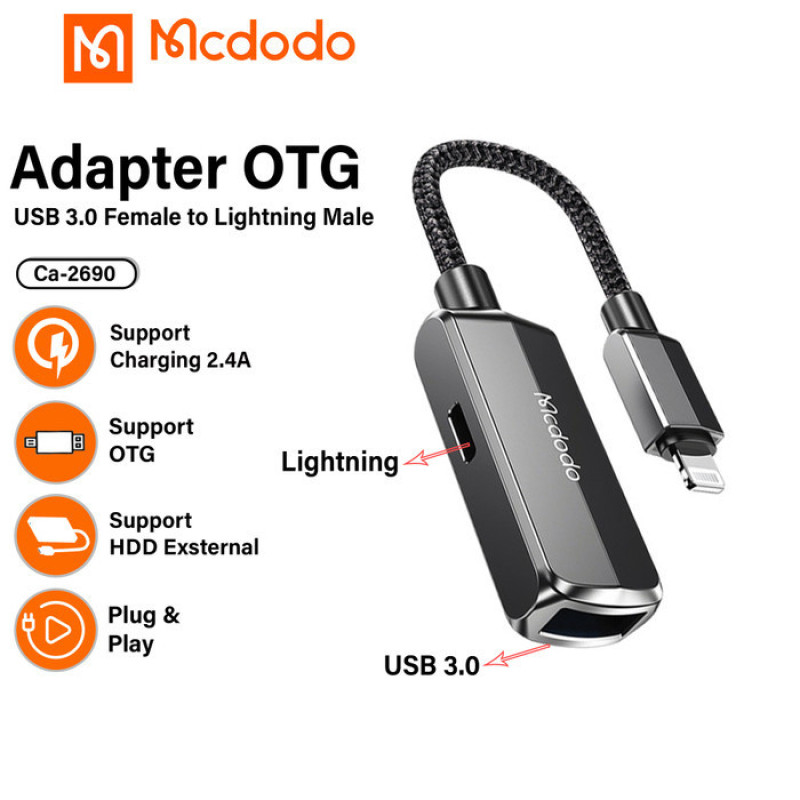مبدل لایتنینگ به USB OTGلایتنینگ مک دودو مدل CA-2690