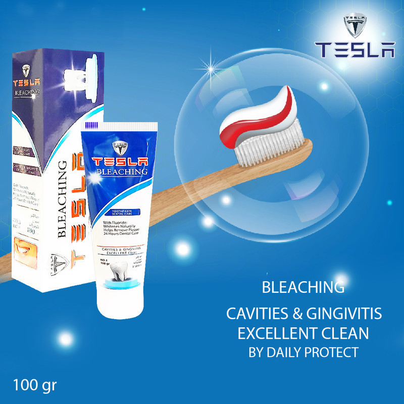 خمیر دندان تسلا مدل  Bleaching وزن 100 گرم