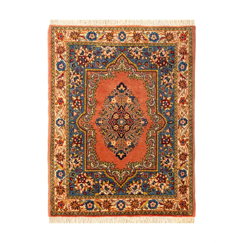 فرش دستبافت 0,6 متری مدل ساروق کد 45P9177 زمینه لاکی