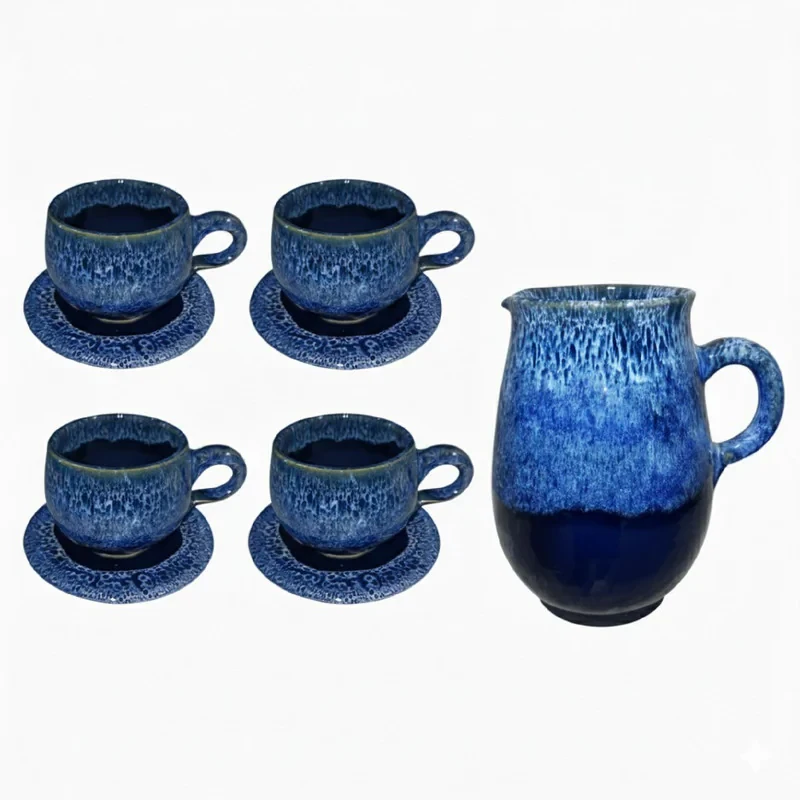 سرویس پارچ و لیوان 9 پارچه مدل شره ای