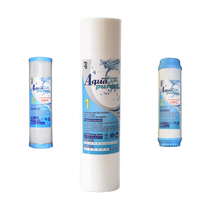فیلتر دستگاه تصفیه کننده آب آکواپیورست مدل RO-03 بسته 3 عددی