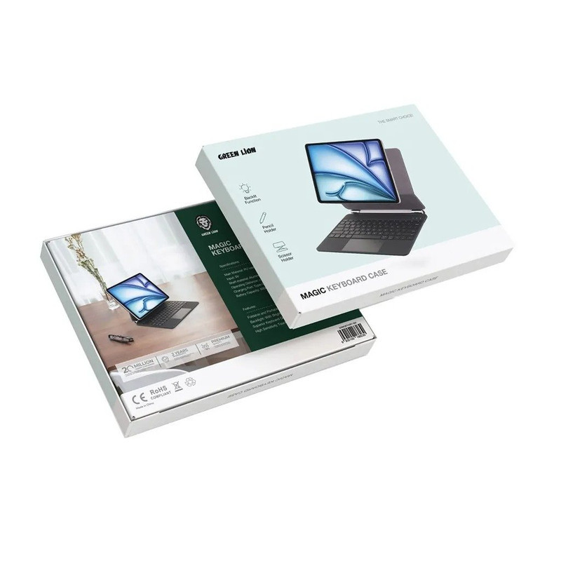 کیف کلاسوری کیبورد دار گرین لاین مدل Magic مناسب برای تبلت اپل iPad Air 11 (2024)  Air 10.9  Pro 11