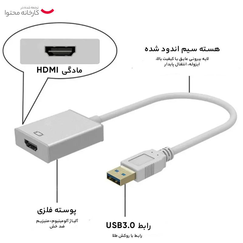 مبدل USB به HDMI مدل HDU-3