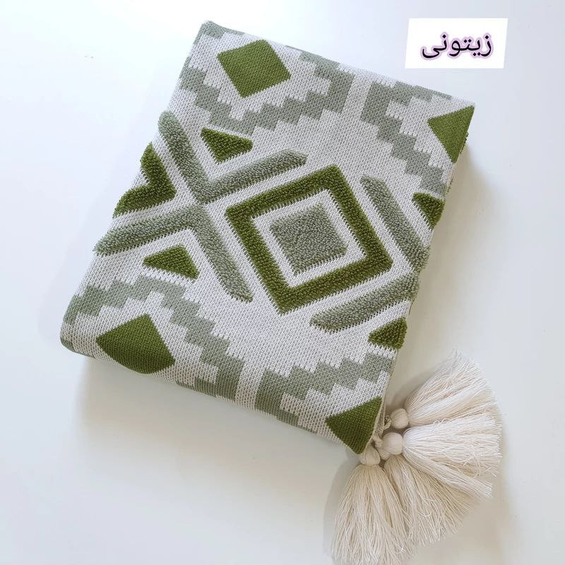 شال مبل و تخت مدل پانچدوزی سایز 142×175 سانتیمتر