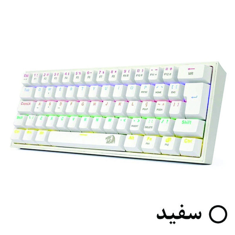 کیبورد گیمینگ ردراگون مدل K617 FIZZ، سوییچ مکانیکال قرمز، Tenkeyless، نورپردازی RGB