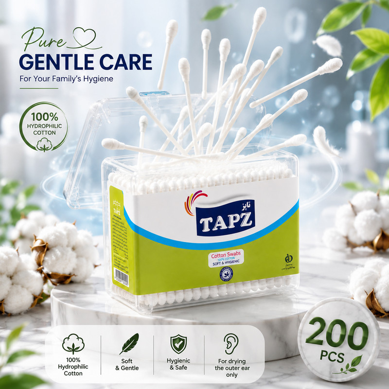 گوش پاک‌کن تاپز مدل Cup12 12 دوازده بسته 200 عددی