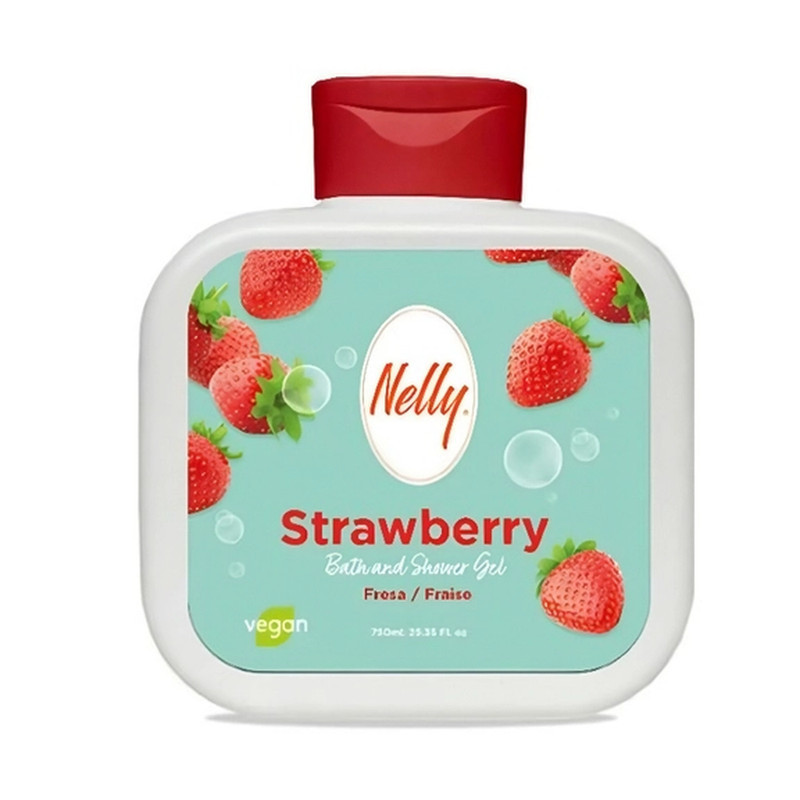 شامپو بدن نلی مدل Strawberry با رایحه توت فرنگی  مناسب برای انواع پوست حجم 750 میلی لیتر