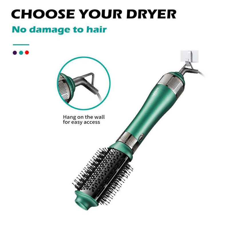 سشوار برس‌دار حالت‌دهنده 1000 وات وی جی ار مدل V-493، موتور DC، وزن 300 گرم، المنت سرامیک، دارای سری متمرکز‌کننده باریک، متمرکز‌کننده پهن، سری برس‌دار گرد پهن، سری برس‌دار تخت با ویژگی صاف‌کنندگی، حجم‌دهندگی، با قابلیت باد سرد