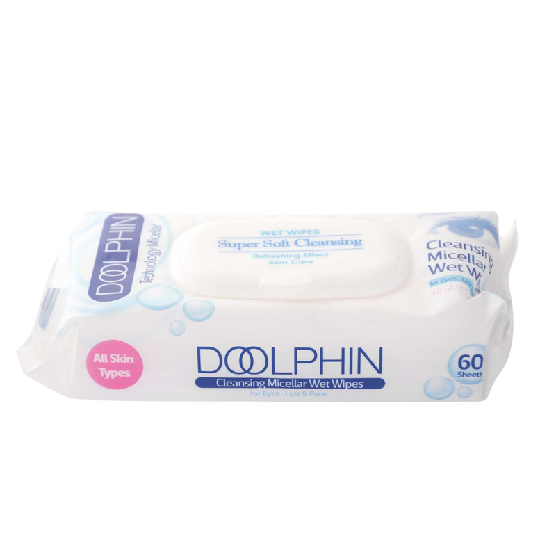 دستمال مرطوب دلفین مدل Skin Care مجموعه 4 عددی