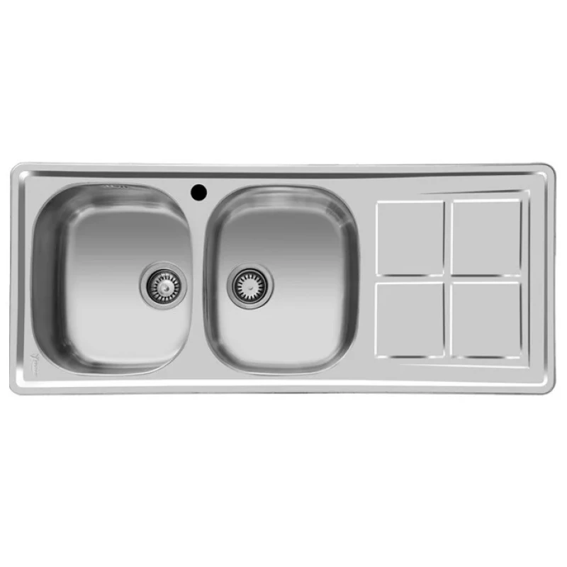سینک ظرفشویی استیل توکار دو لگنه اخوان مدل 159-NEW