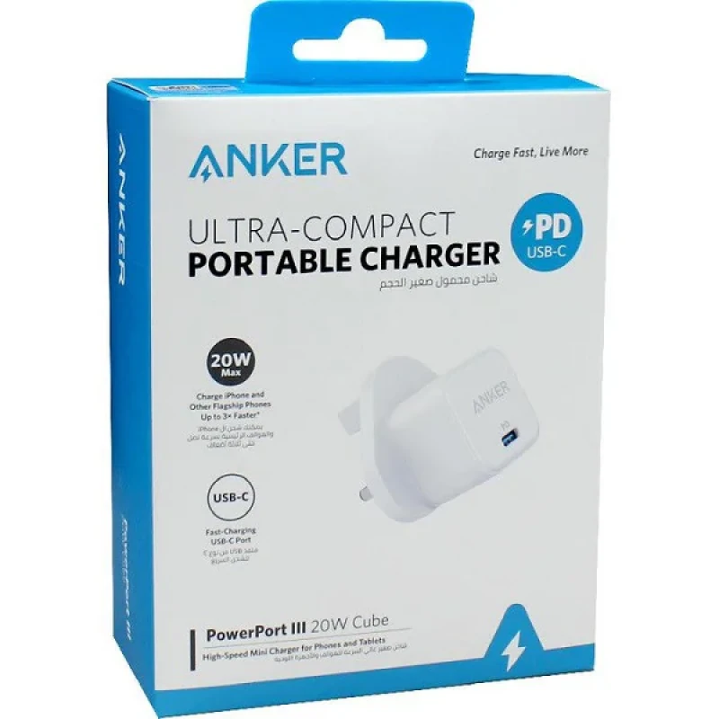 آداپتور شارژر انکر مدل powerport3 20w cube A2149