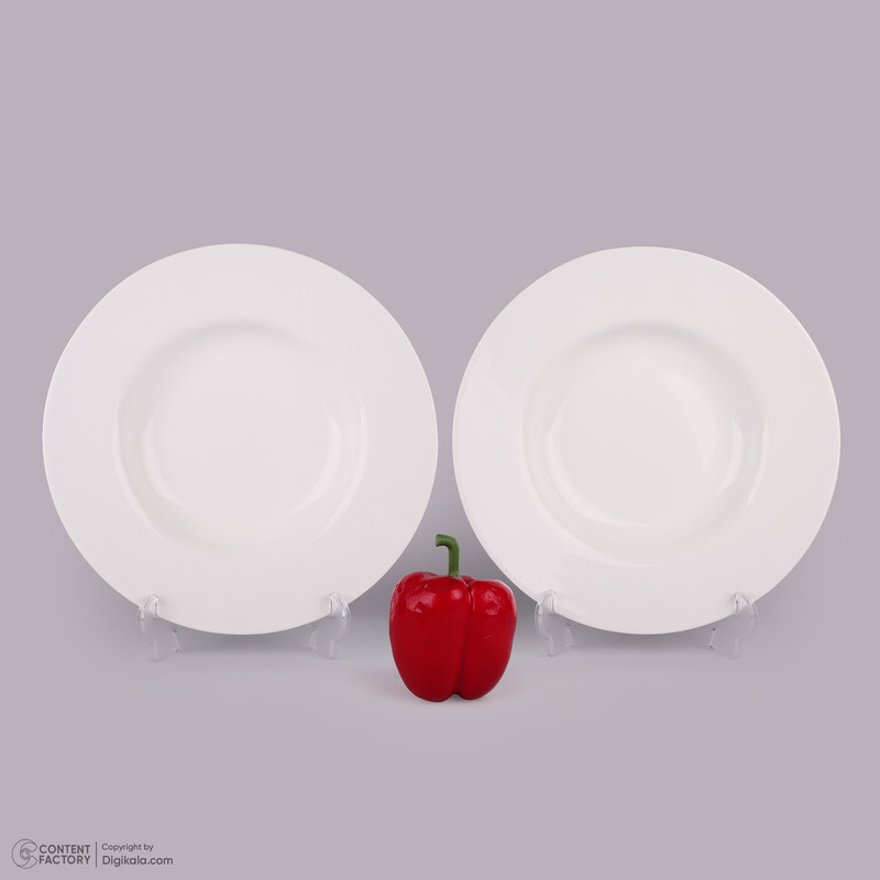 بشقاب طرح گرد مدل پاستا خوری کد 001 مجموعه دو عددی