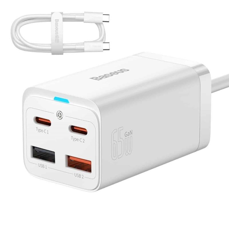 شارژر رومیزی باسئوس مدل Desktop Fast 65W به همراه کابل USB-C