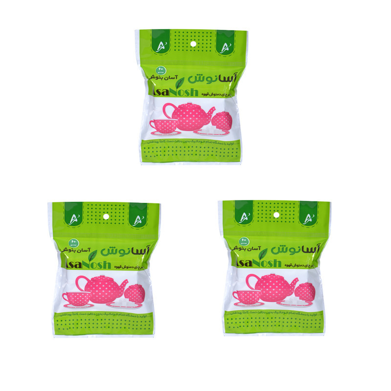 فیلتر چای آسانوش مدل کیسه ای سه بسته 60 عددی