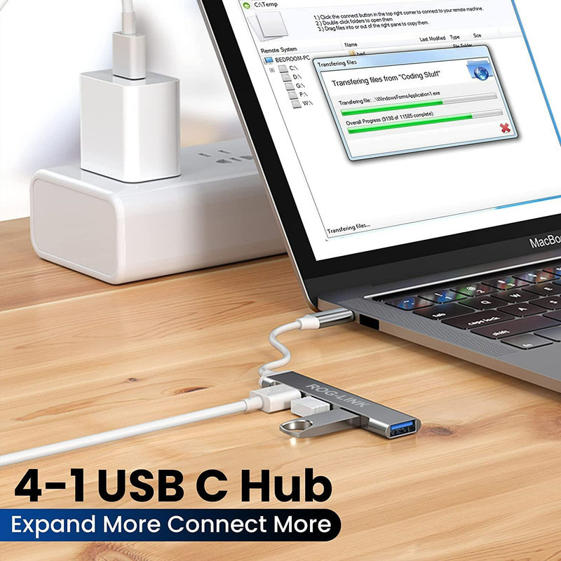 هاب 4 پورت USB 3.0 راگ لینک مدل 2in1-UC