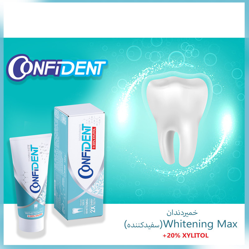 خمیر دندان کانفیدنت مدل Whitening-Max حجم 100 گرم مجموعه 2 عددی