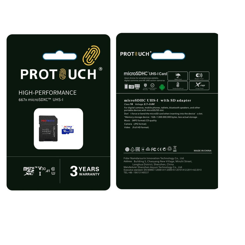 کارت حافظه‌ microSDXC پروتاچ مدل Ultra کلاس 10 استاندارد UHS-1 U3 سرعت 120MBps ظرفیت 16 گیگابایت به همراه آداپتور SD