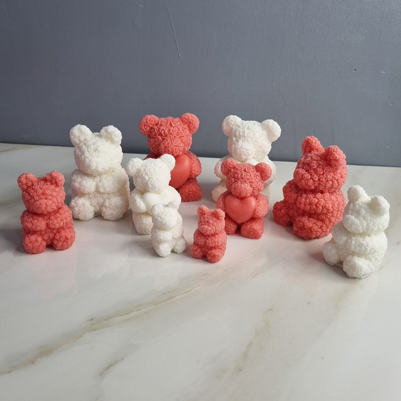 قالب شمع مدل خرس تدی گل گلی کد C 04CM