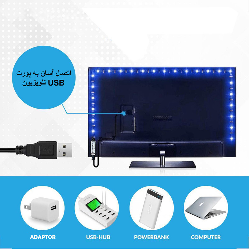 ریسه ال ای دی لومینوس طرح یو اس بی مدل USB GAMING طول 5 متر