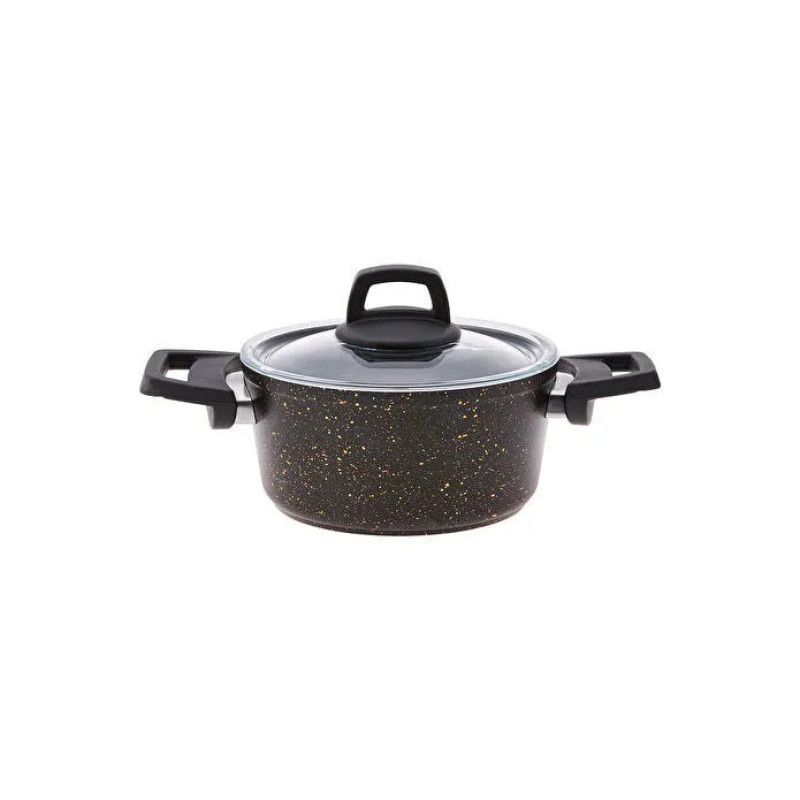 سرویس قابلمه وتابه بیوگرانیتی 13 پارچه کاراجا مدل Black Gold همراه با ابزار آشپزی